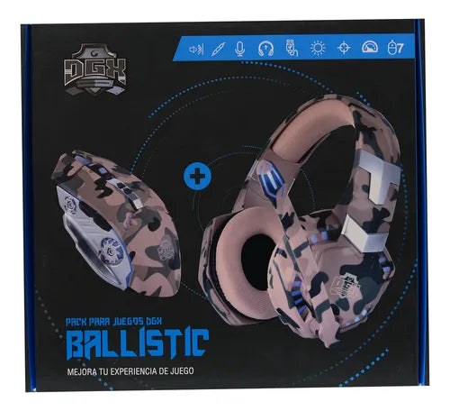 Kit Gamer DGX con Audífonos y Mouse Iluminado