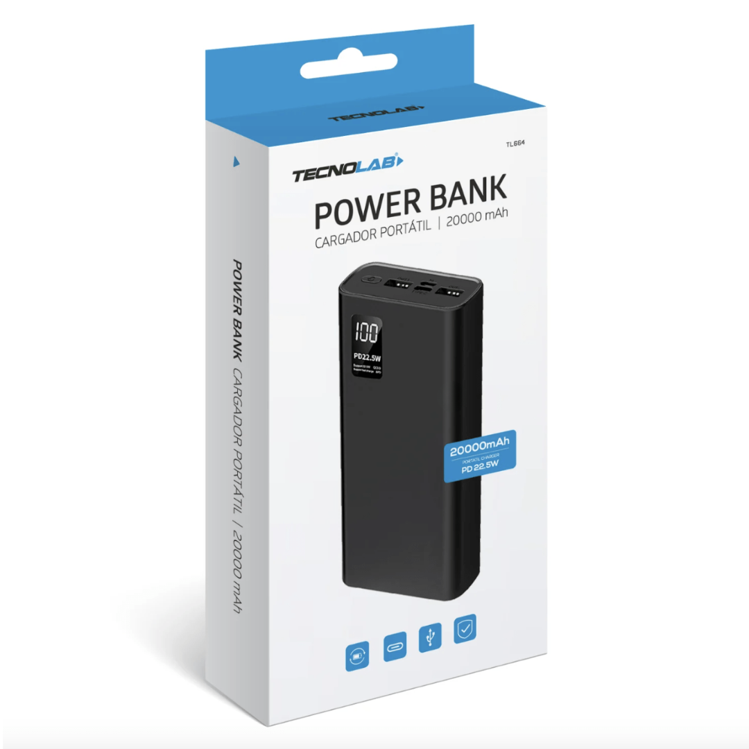 Batería Portátil Tecnolab 20.000 mAh