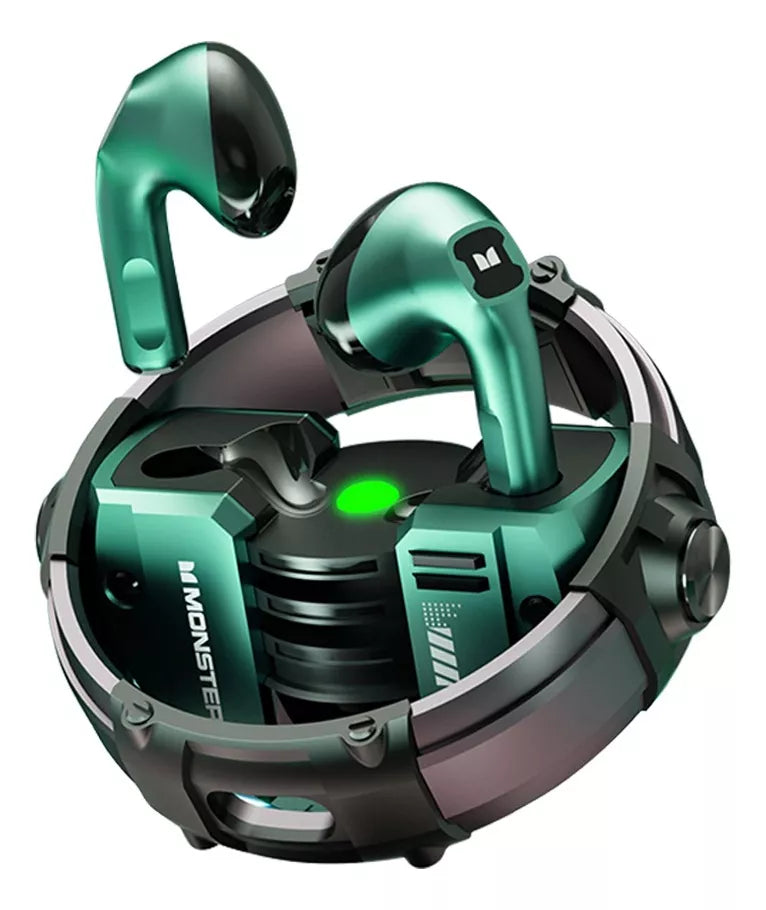 Monster Airmars XKT10 - Audífonos Gamer Inalámbricos con Estuche LED