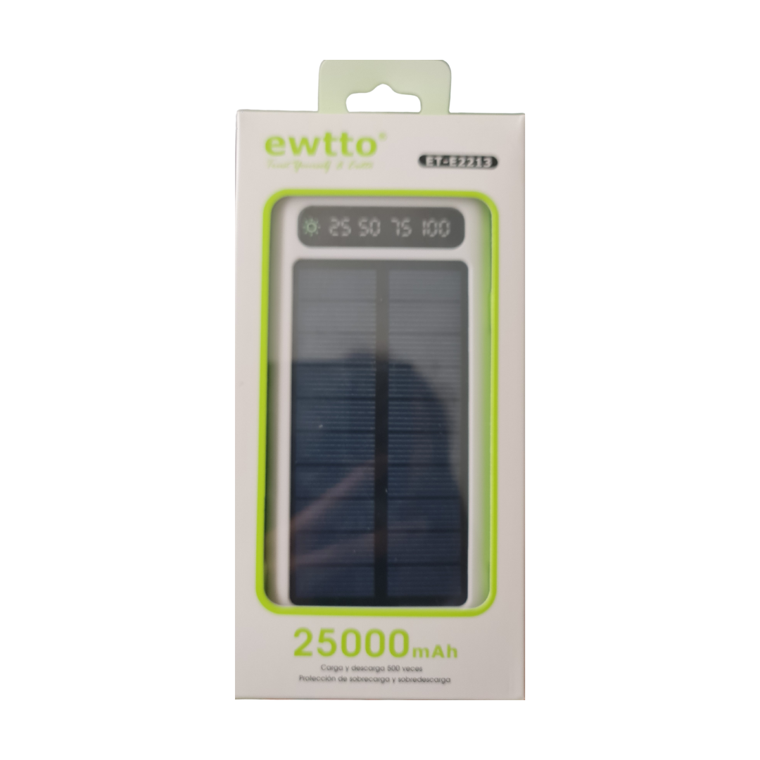 Batería portátil solar recargable 25000mAh EWTTO